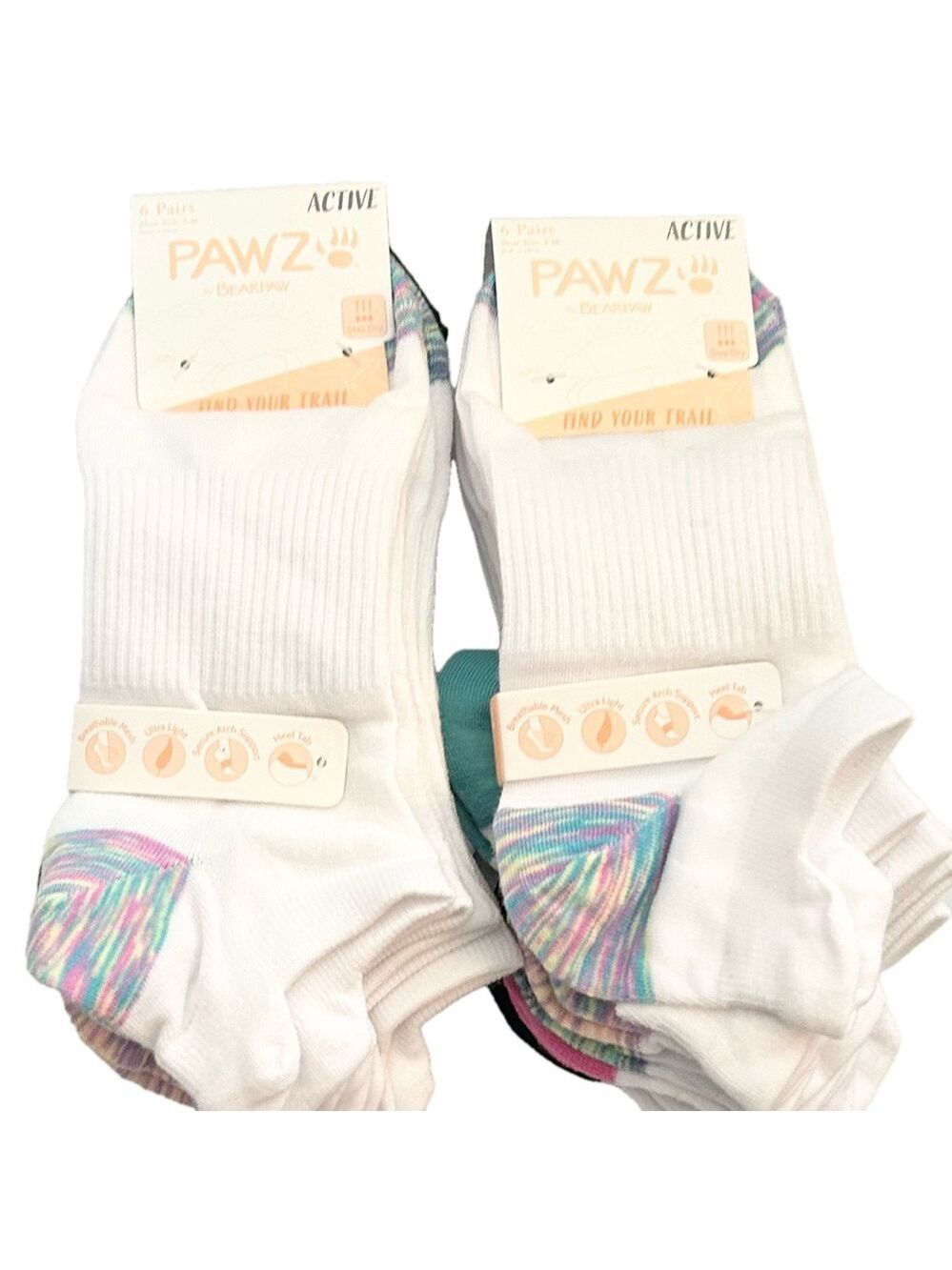 Pawz By Bearpaw Woman’s Active Socks 12 Pairs Shoe size 5-10 NWT